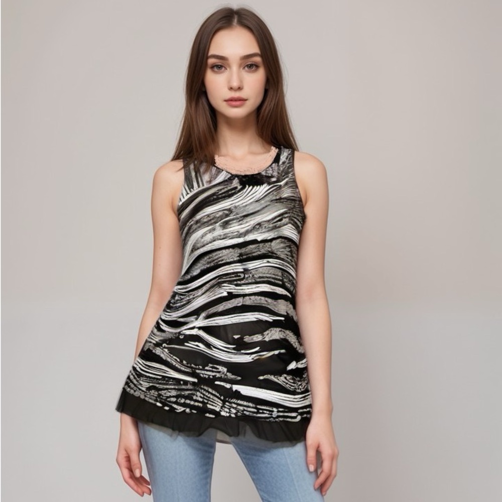 Y2K Silver Sequin Mesh Dress Top✨